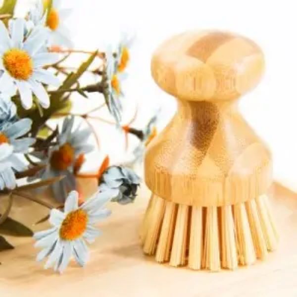 MINI MULTI PURPOSE PALM ROUND DISH SCRUB CLEANING BRUSH PREMIUM ECO FRIENDLY BAMBOO BRUSH CLEANING